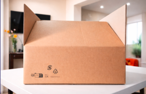 Caja de cartón doble corrugado para exportación con certificación (53 x 18.8 cm)